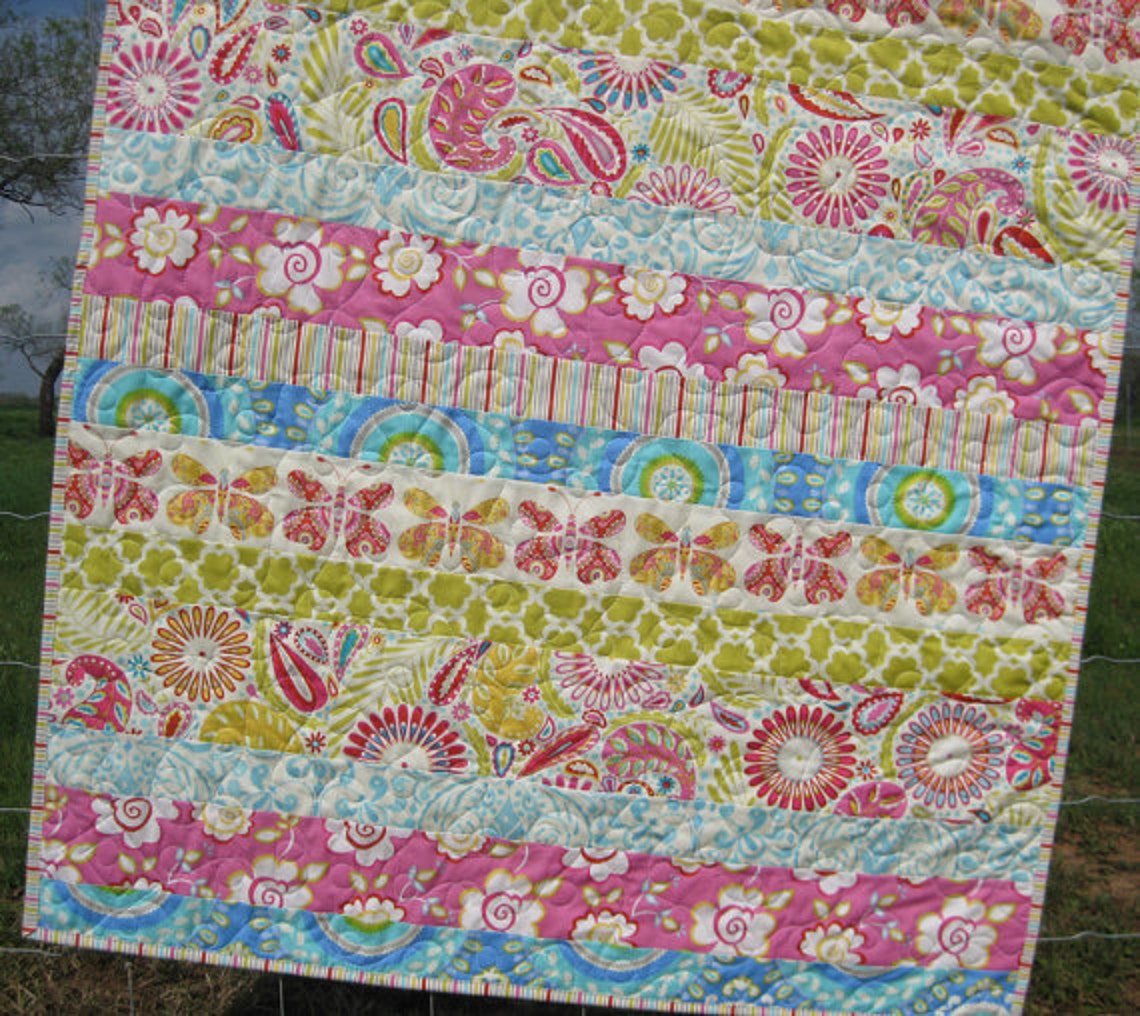 Striped Quilt Pattern Fun Easy Quick Simple Baby Toddler Lap Etsy
