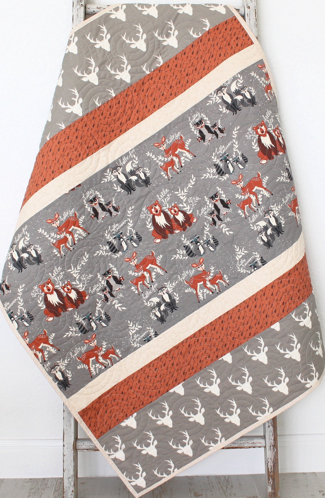 Woodland Quilt Kit Baby Boy DIY Project Forest Animals Etsy