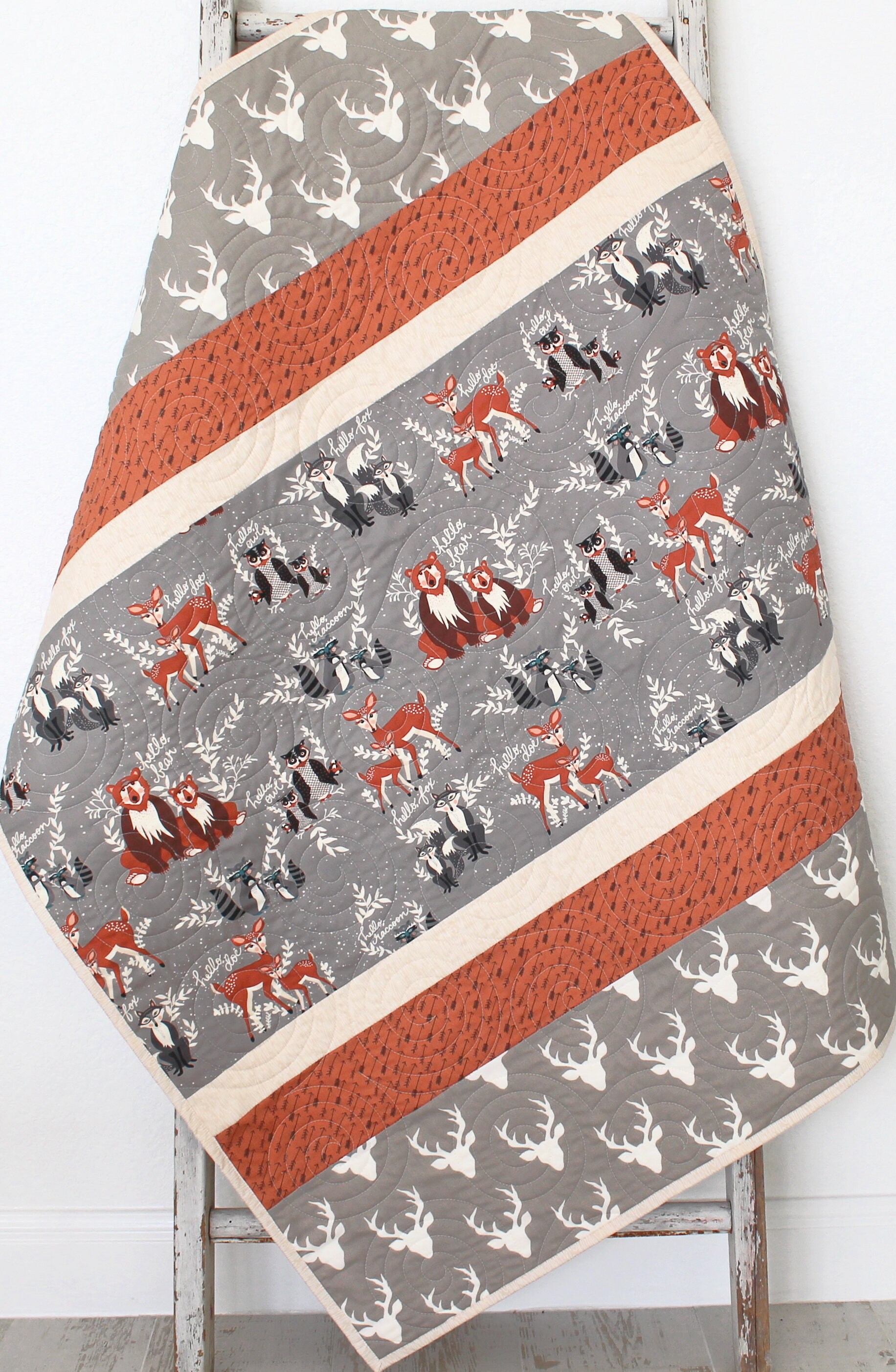 Woodland Quilt Kit Baby Boy DIY Project Forest Animals Etsy