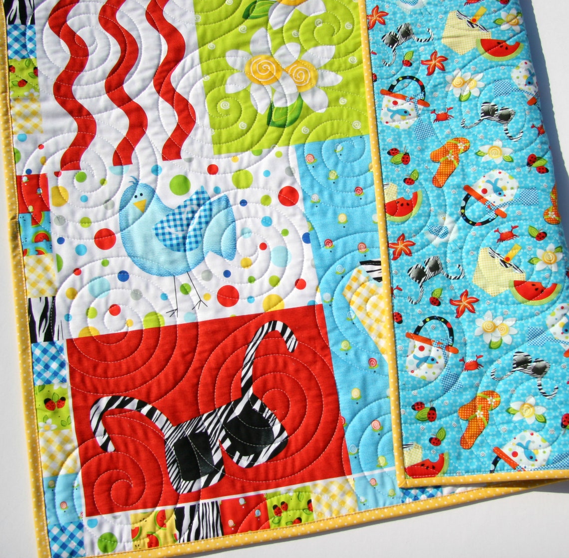 Summer Quilt Kit Wall Hanging Quilting Panel Fabrics Faux Etsy