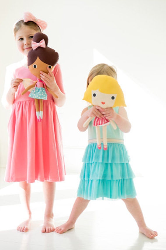 Girl Friends Doll Panel on White Ann Kelle for Robert Kaufman