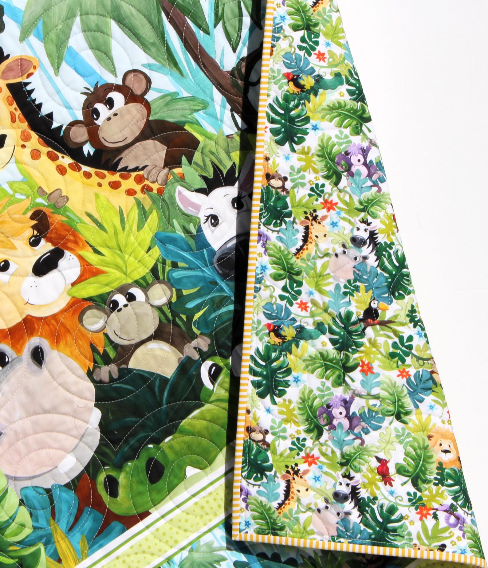 Jungle Baby Quilt Kit – Safari Animal Panel Quilt – Beginner Friendly ...