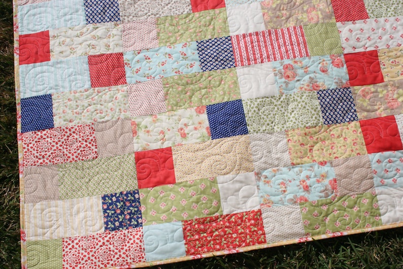 Layer Cake Quilt Pattern, PDF File, Stepping Stones, Easy Quick Beginner Quilting Sewing Digital Download PDF File Instant Upload Throw Baby image 5