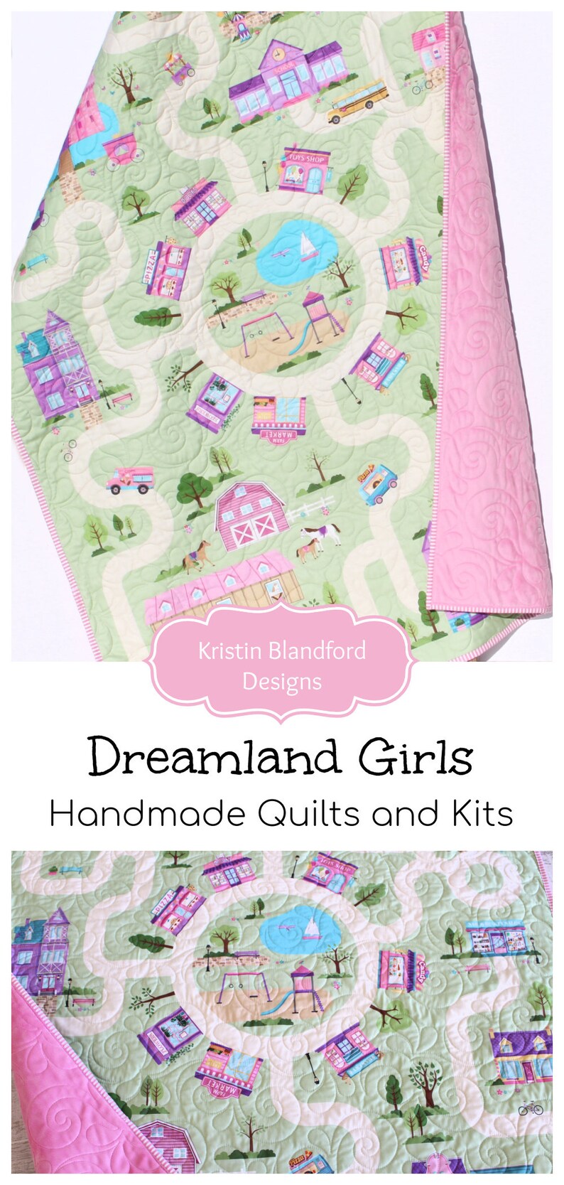 Dreamland Girls Playmat Quilt Kit Panel Baby Blanket Project Etsy