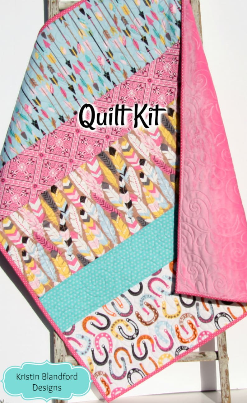 Striped Quilt to Make Quilt Kit Western Girl Fabrics Modern Etsy