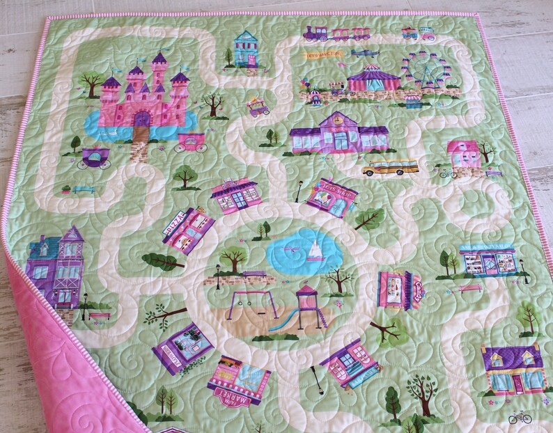 Dreamland Girls Playmat Quilt Kit Panel Baby Blanket Project Etsy