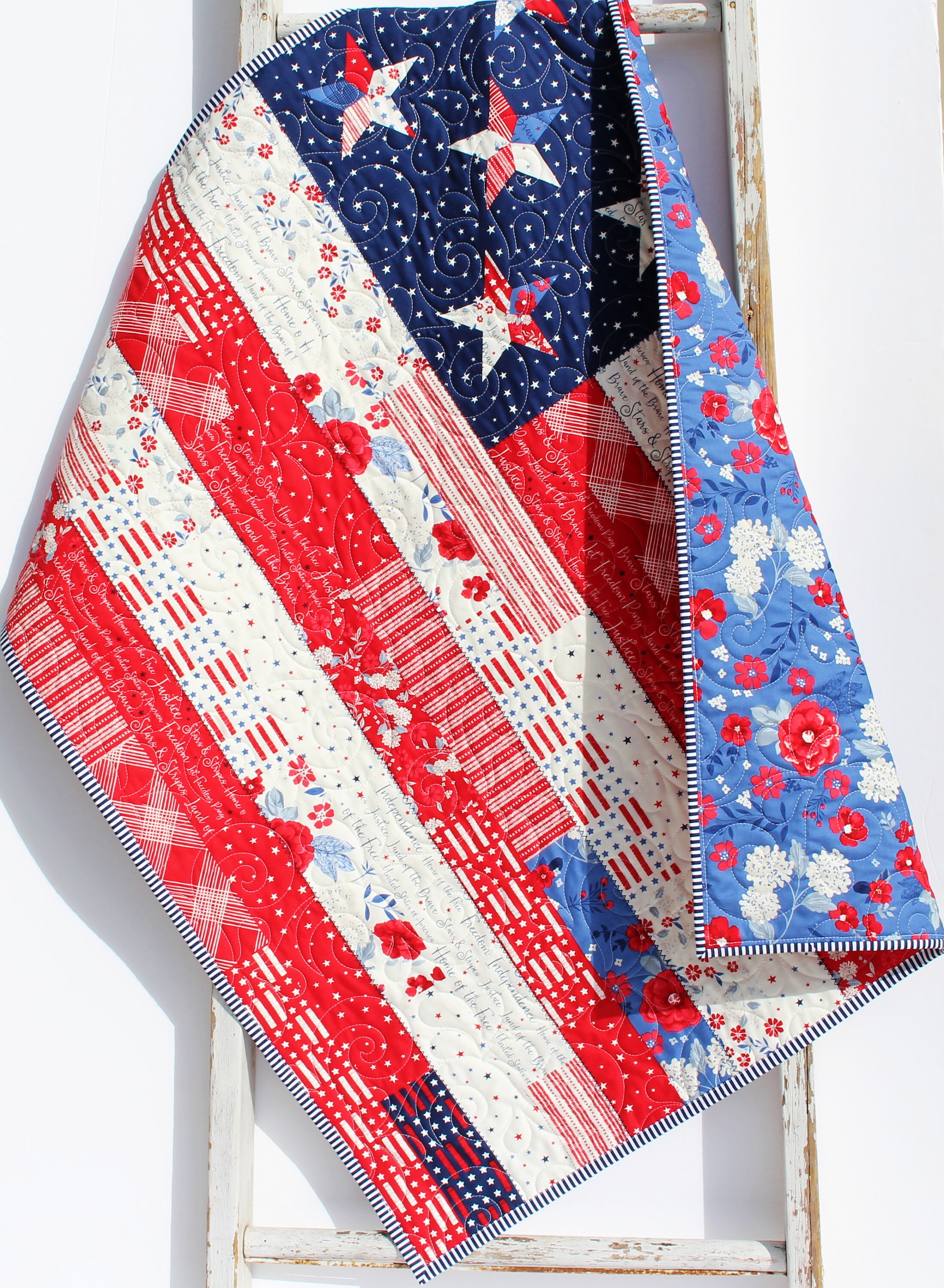 Patriotic Panel Quilt Kit – American Flag DIY Quilt Kit to Sew – Land ...