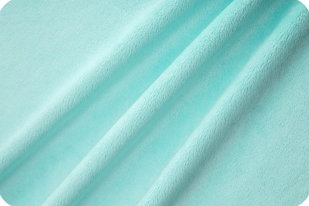 END of BOLT 28 Inches Shannon Cuddle Saltwater Aqua Light Blue Fabrics  Remnant Scrap 60 Inches Wide Soft Smooth SALE 