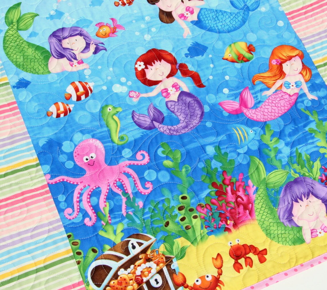 LAST CALL Little Mermaids Quilt Kit Girl Northcott Fabrics Etsy