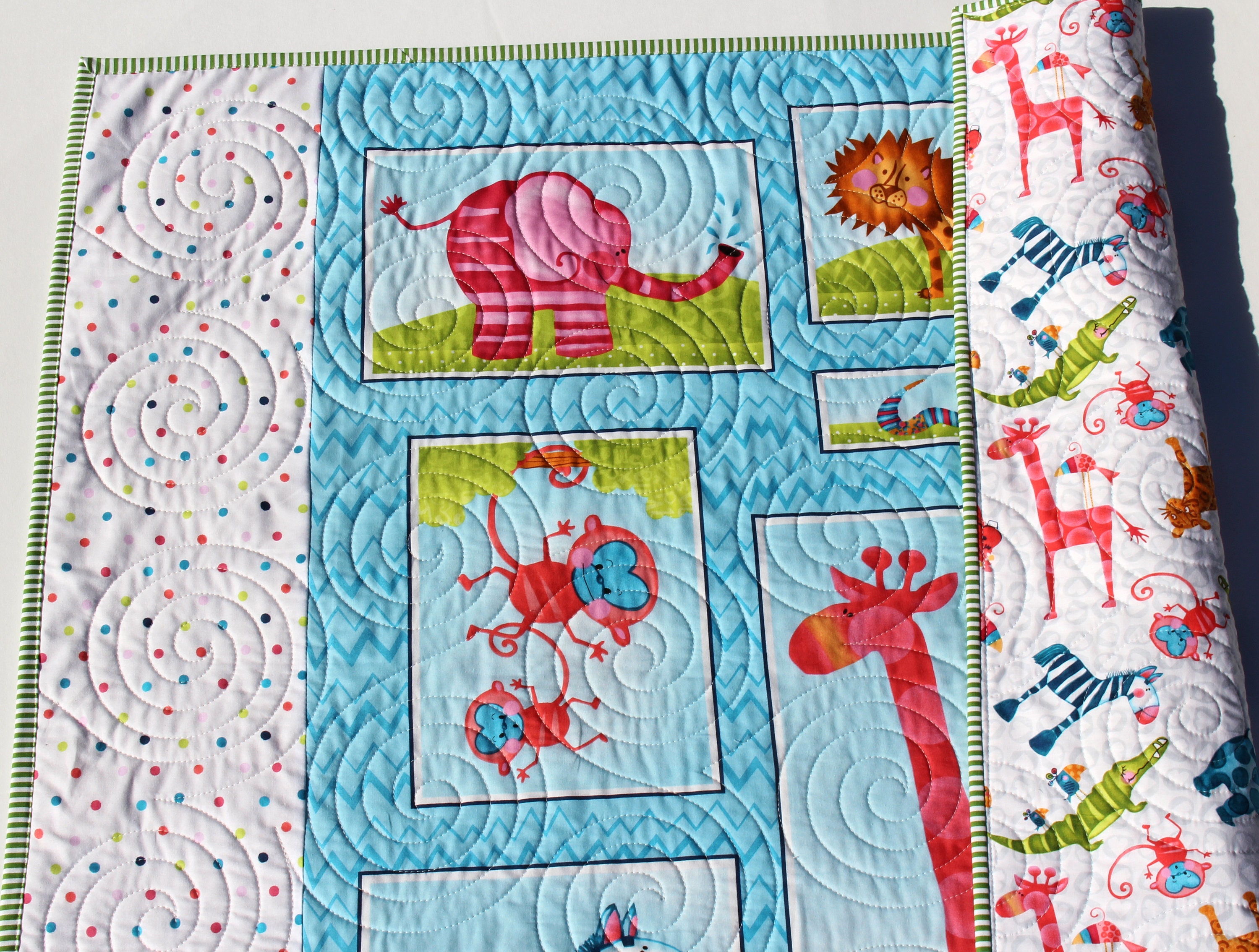 Baby Quilt Kit - Safari Animal Quilt Kit - Jungle Nursery Panel Quilt ...