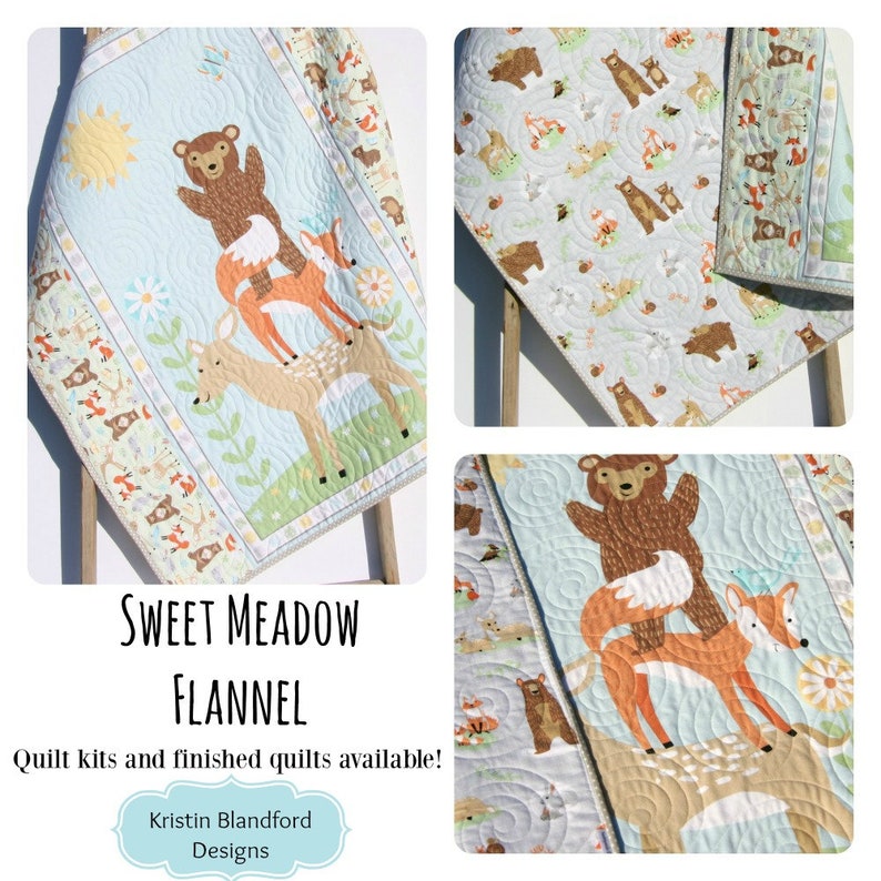 Quilt Kit FLANNEL Baby Blanket Panel Quick Easy Woodland Etsy