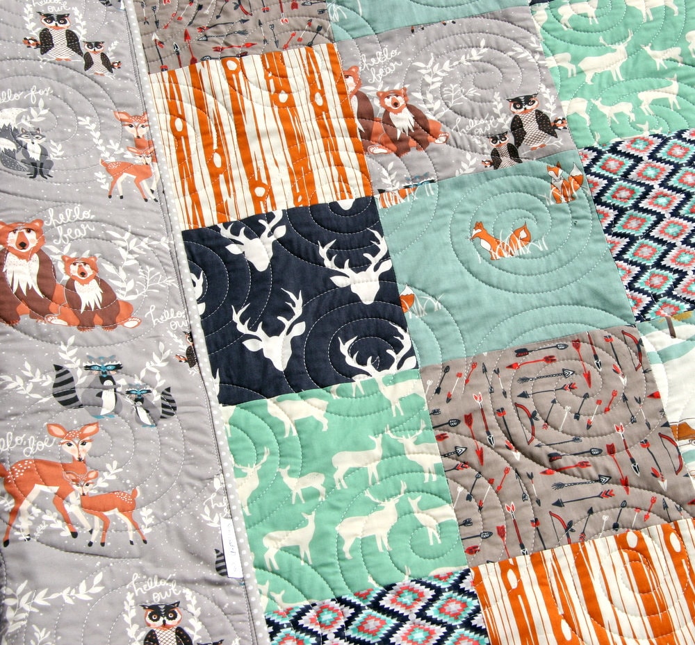 Boy Quilt Kit Woodland Quilt Kit Toddler Quilt Kit Baby Boy Etsy