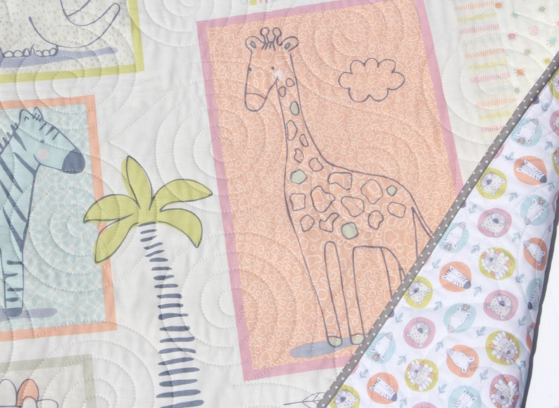Safari Baby Quilt Kit – Low Volume Jungle Animal Quilt Kit for Gender ...