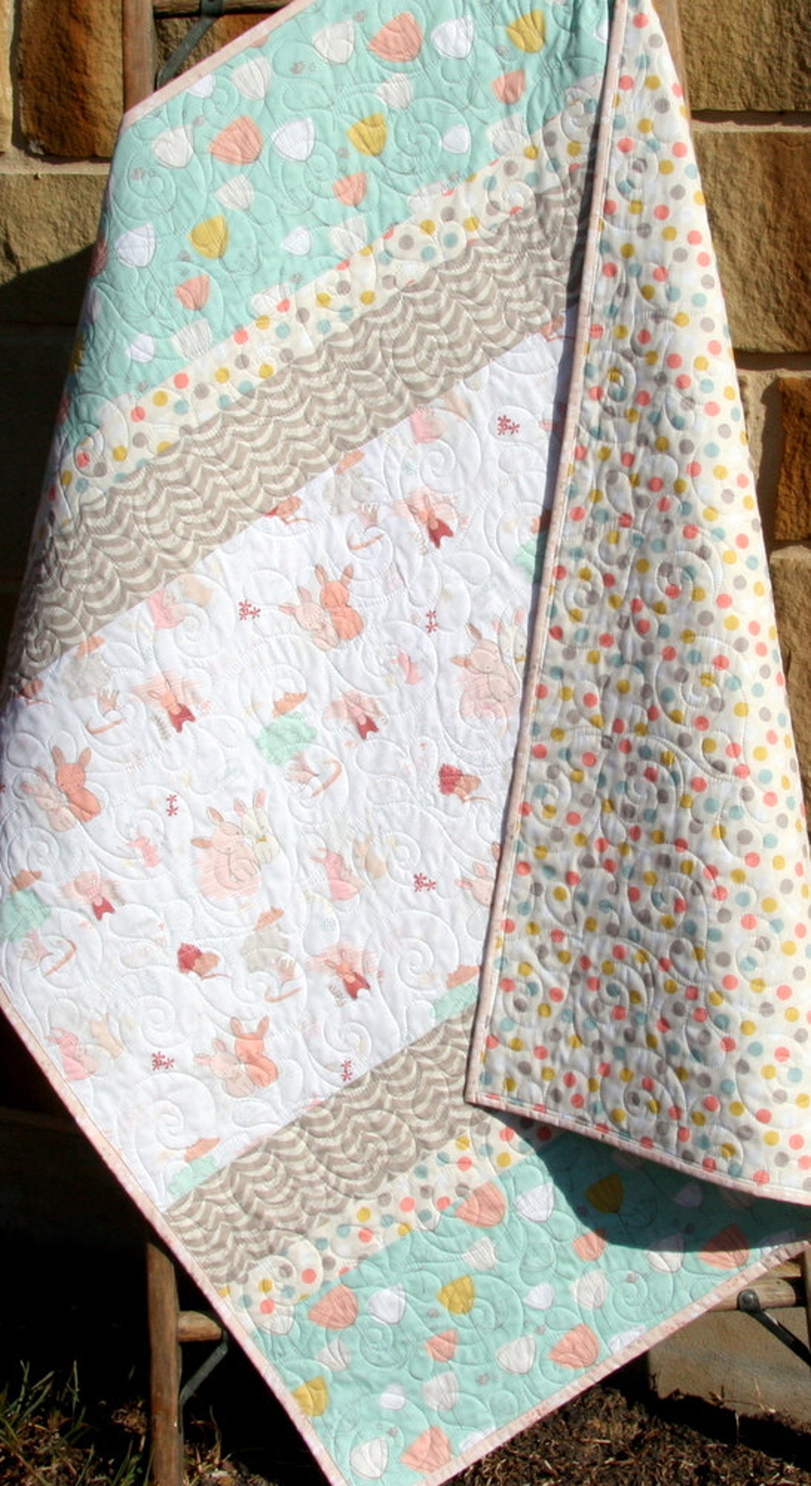 Girl Quilt Kit DIY Project Baby Quilt Kit Bunnies Littlest Etsy