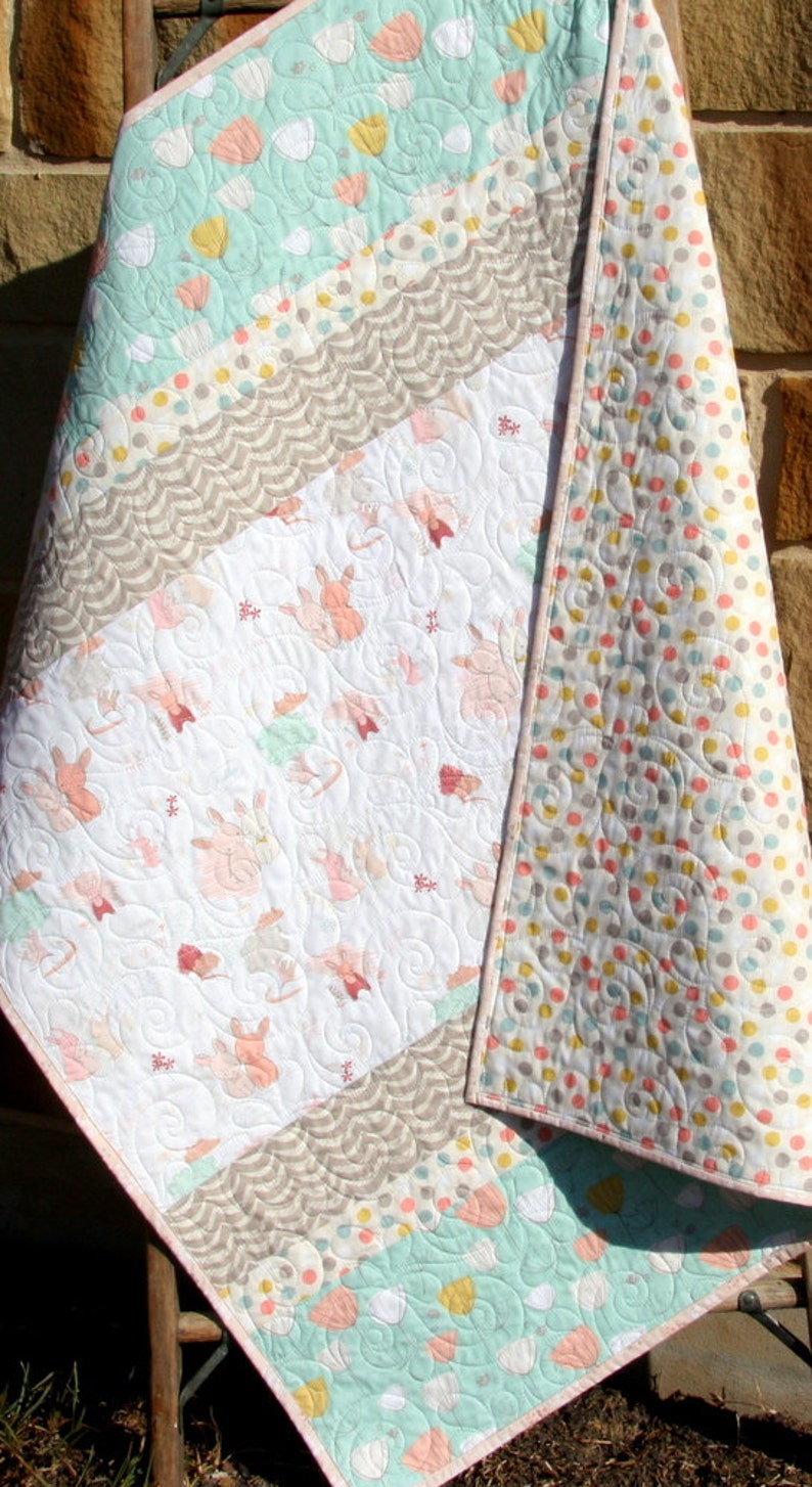 Girl Quilt Kit DIY Project Baby Quilt Kit Bunnies Littlest Etsy