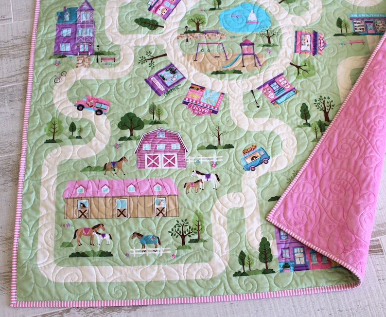 Dreamland Girls Playmat Quilt Kit Panel Baby Blanket Project Etsy
