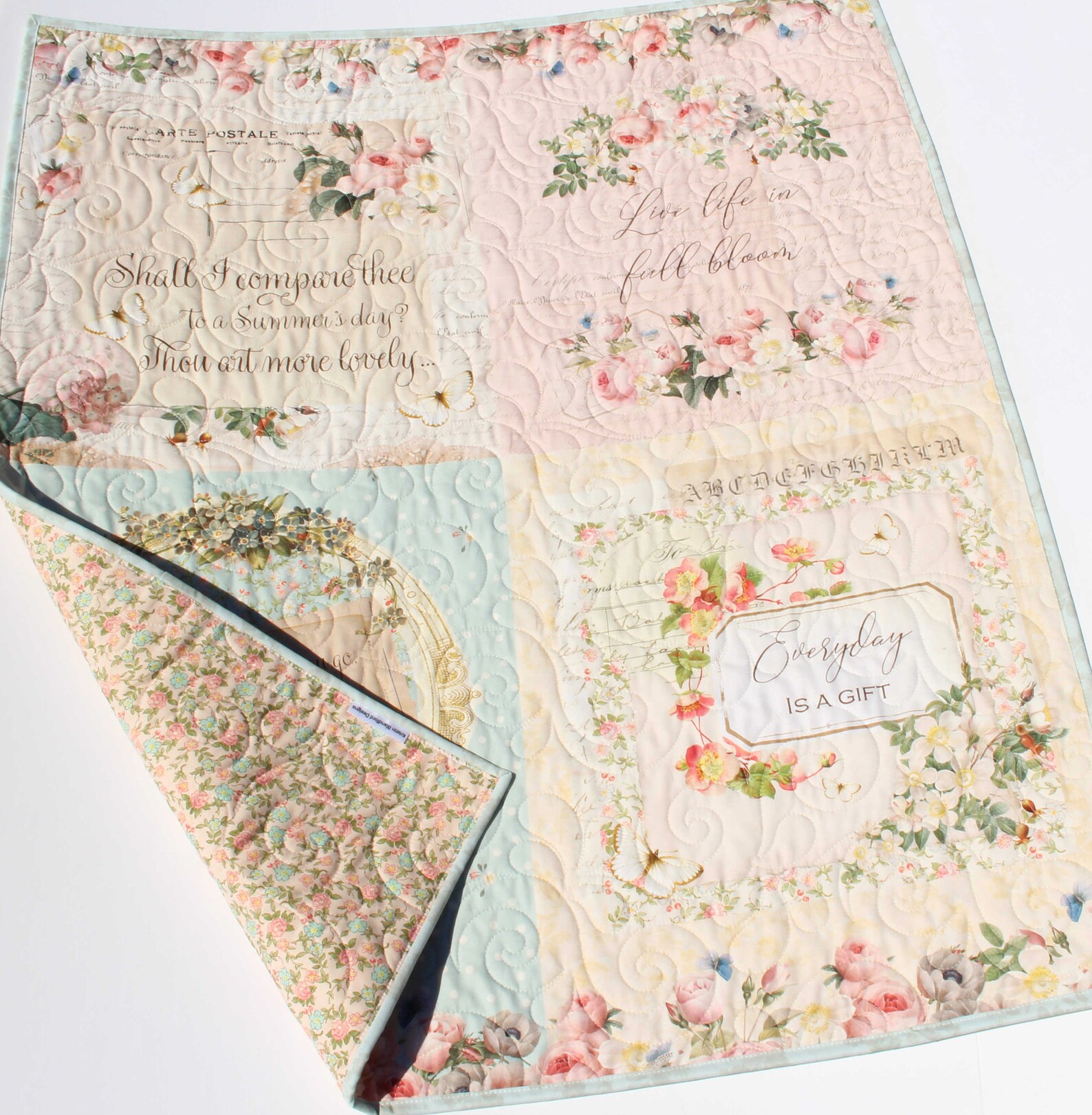 Shabby Chic Quilt Kit Baby Girl Panel Simple Easy Beginner Etsy