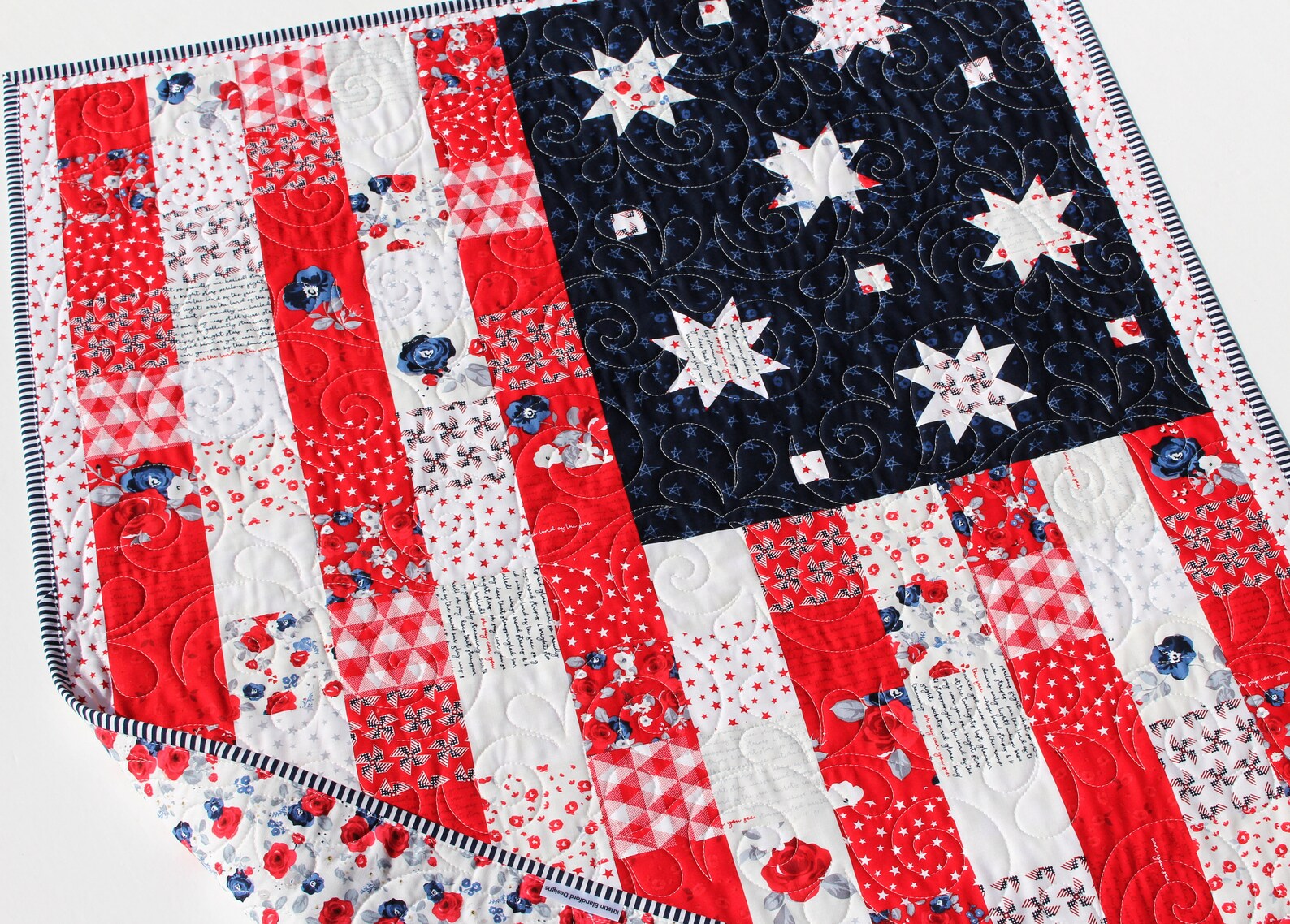 Flag Quilt Kit Land of Liberty USA American Faux Patchwork Etsy