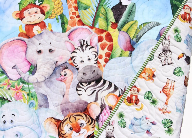 Jungle Friends Quilt Kit Safari Animals Crib Blanket Quilting Etsy
