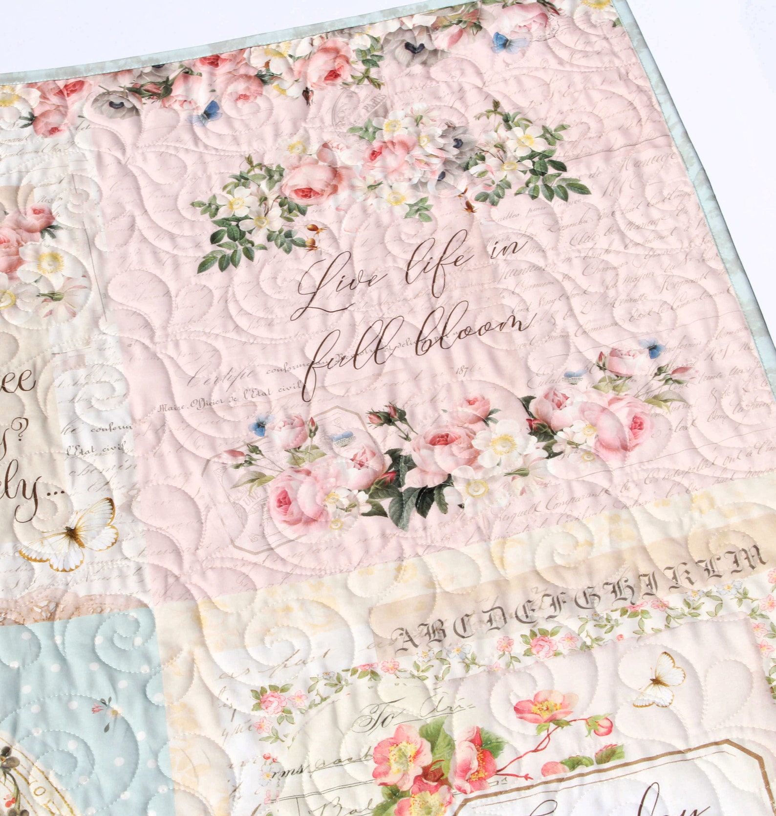 Shabby Chic Quilt Kit Baby Girl Panel Simple Easy Beginner Etsy
