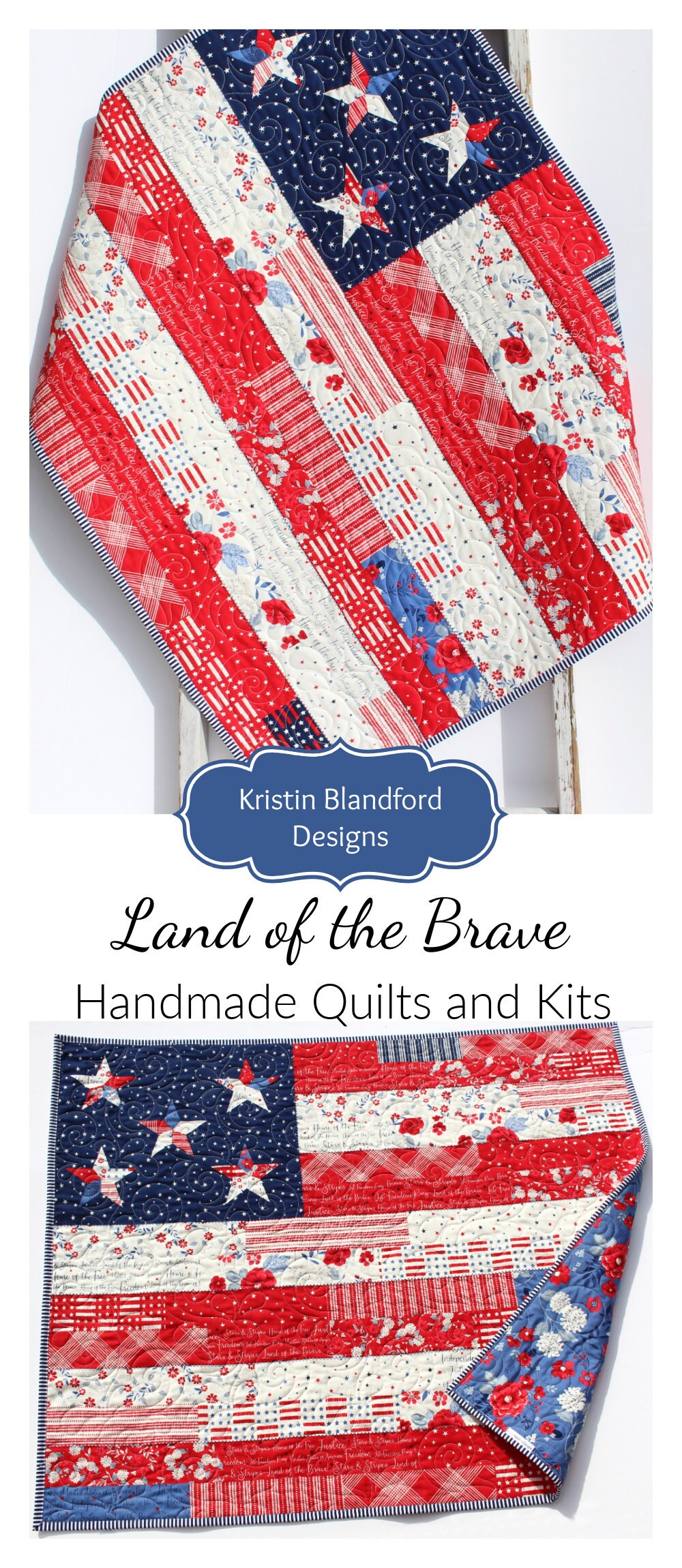Patriotic Panel Quilt Kit – American Flag DIY Quilt Kit to Sew – Land ...