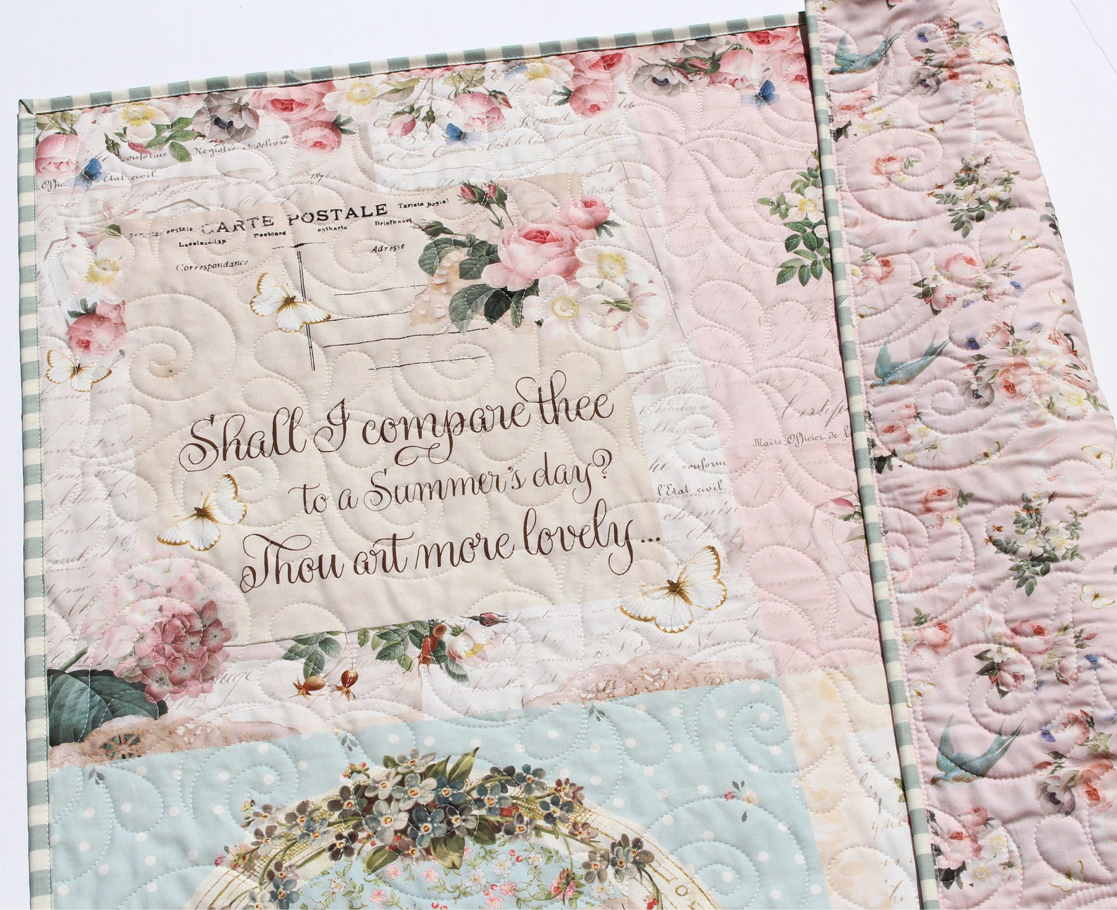 Shabby Chic Quilt Kit Baby Girl Panel Simple Easy Beginner Etsy
