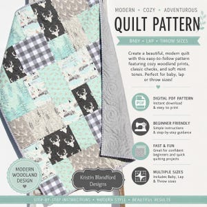 Big Block Quilt Pattern PDF – Modern Fat Quarter Quilt Pattern – Fast Easy Beginner Quilt – Baby Throw Full King Sizes image 11