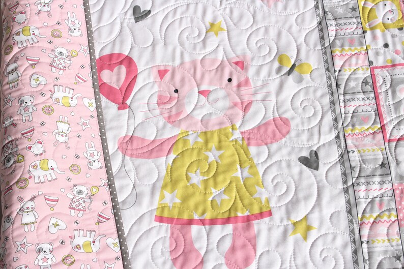 Cuddly Cat Quilt Kit Panel Blanket Baby Sewing Project Nursery Etsy