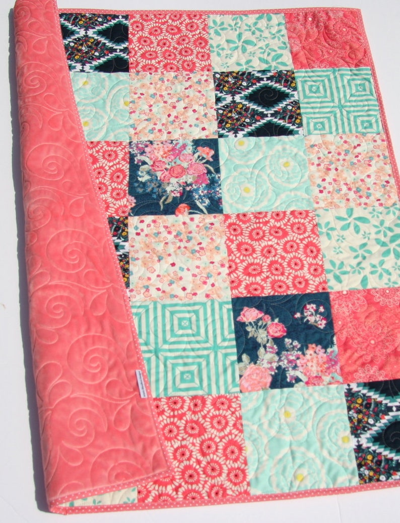 Minky Quilt Kits to Make Floral Fabrics Modern Quilt Etsy