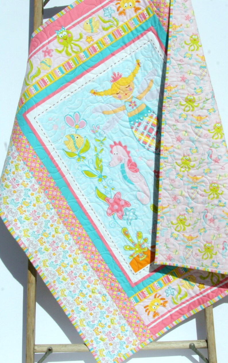 Magical Mermaids Quilt Kit Girl Marcus Fabrics Panel Quick Etsy
