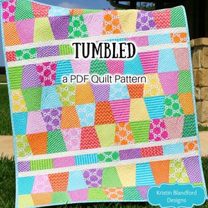 Charm Pack-quiltpatroon pdf – getrommeld babyquiltpatroon – eenvoudig modern quiltpatroon voor beginners – quiltpatroon gooien