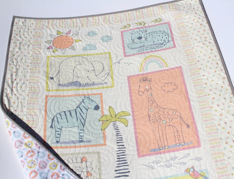 Safari Baby Quilt Kit – Low Volume Jungle Animal Quilt Kit for Gender ...