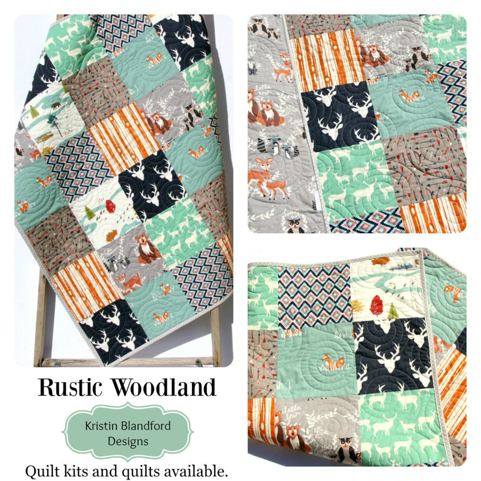 Boy Quilt Kit Woodland Quilt Kit Toddler Quilt Kit Baby Boy Etsy