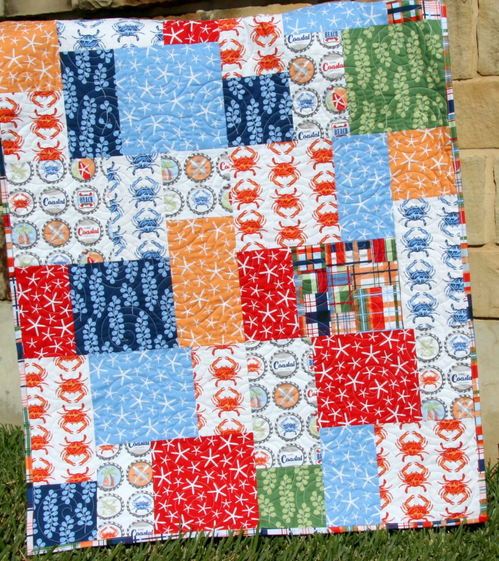 Big Block Quilt Pattern Modern Mosaic Big and Tall Fat Etsy