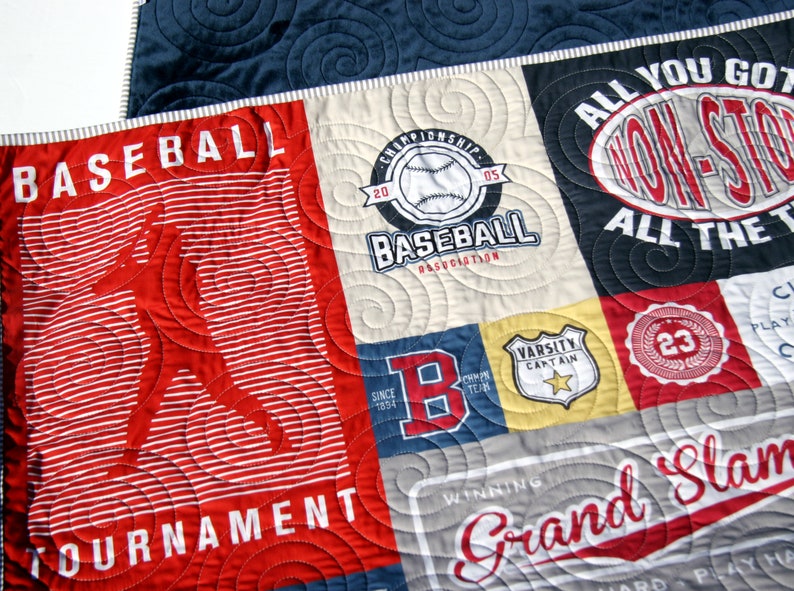 Baseball Quilt Kit Varsity Sports Throw Blanket Sewing Etsy