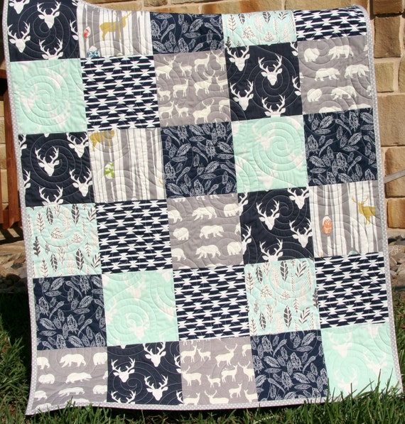 Navy baby deals quilt