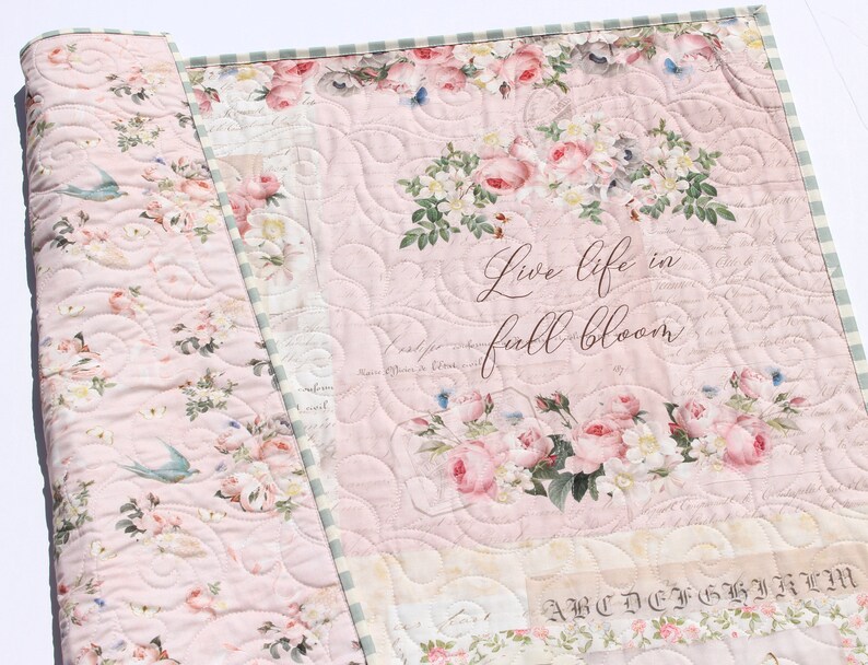 Shabby Chic Quilt Kit Baby Girl Panel Simple Easy Beginner Etsy