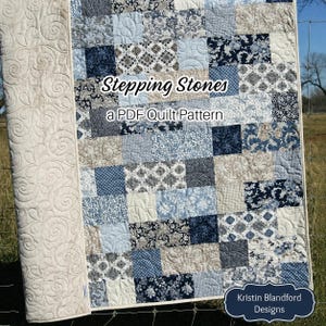 Layer Cake Quilt Pattern, PDF File, Stepping Stones, Easy Quick Beginner Quilting Sewing Digital Download PDF File Instant Upload Throw Baby