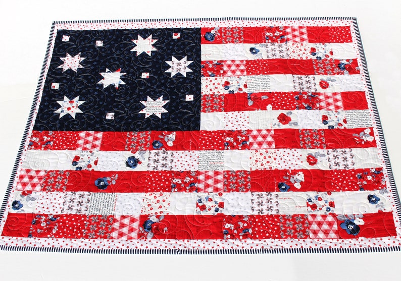 Flag Quilt Kit Land of Liberty USA American Faux Patchwork Etsy