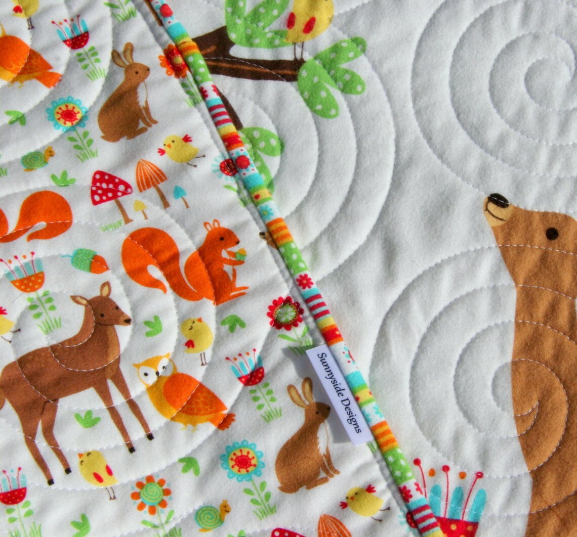 Quilt Kit FLANNEL Baby Blanket Panel Quick Easy Woodland Etsy