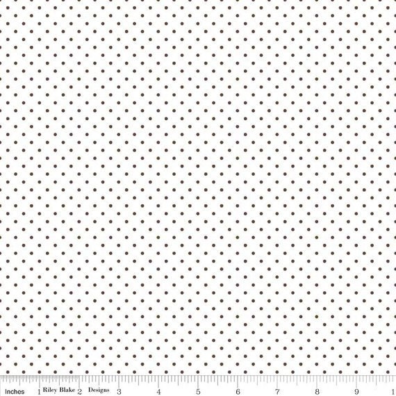 SALE Le Creme in Brown Swiss Dots Ivory off White Riley Blake | Etsy