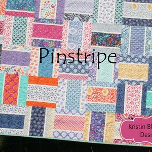 Modern Quilt Pattern, Pinstripe, Moda Layer Cake Squares, Quilting Sewing, Quick Simple Easy Beginner, White Sashing, Instant Upload