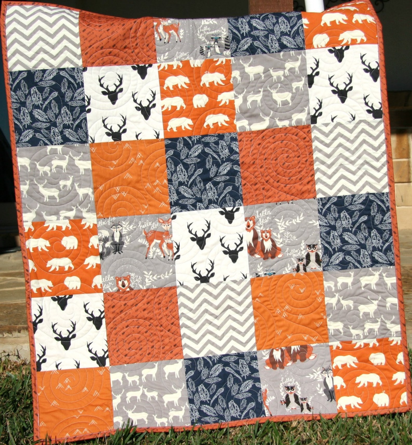 Boy Quilt Kit Woodland Quilt Kit Toddler Quilt Kit Baby Boy Etsy