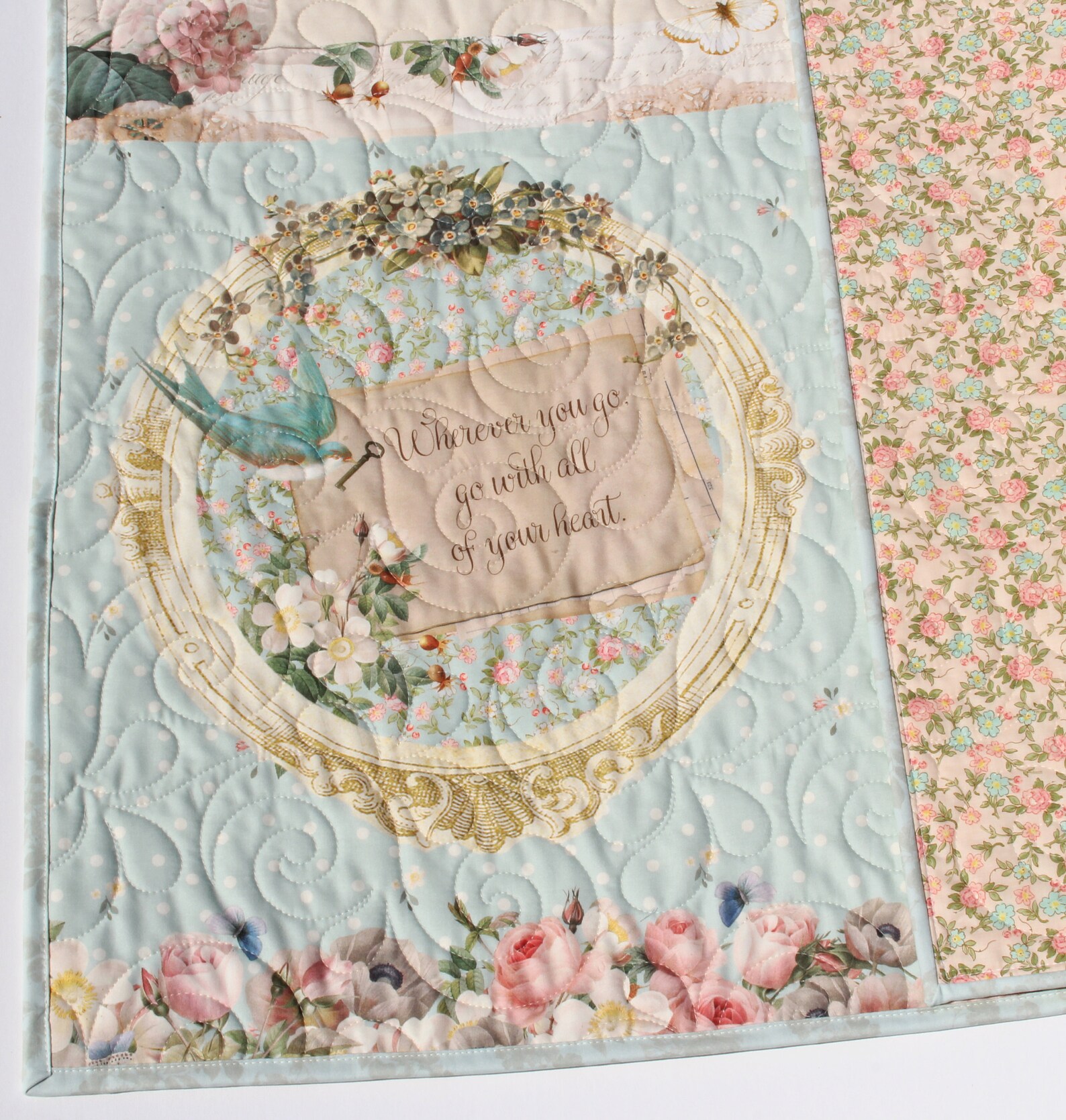Shabby Chic Quilt Kit Baby Girl Panel Simple Easy Beginner Etsy
