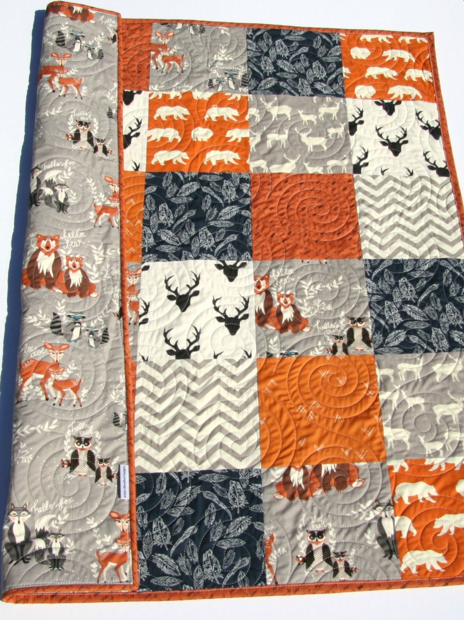 Boy Quilt Kit Woodland Quilt Kit Toddler Quilt Kit Baby Boy Etsy
