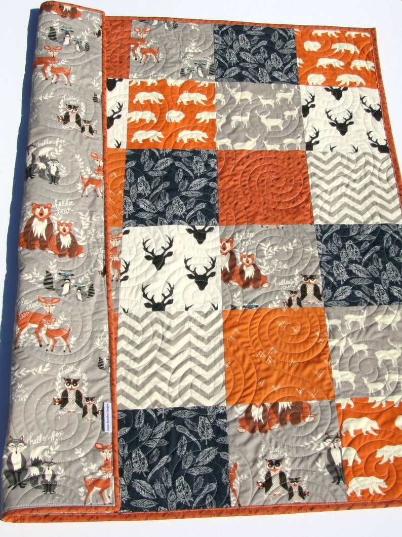 Boy Quilt Kit Woodland Quilt Kit Toddler Quilt Kit Baby Boy Etsy