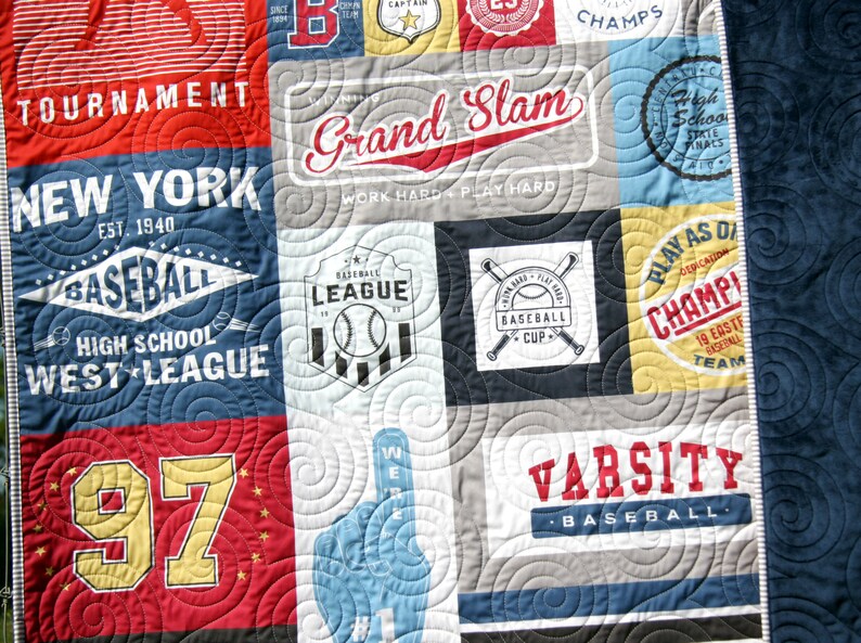 Baseball Quilt Kit Varsity Sports Throw Blanket Sewing Etsy