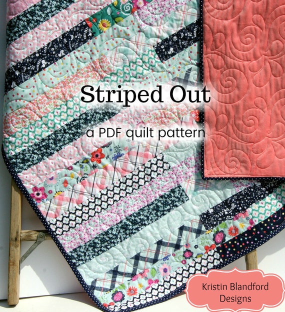 Jelly Roll Quilt Pattern Striped Out Strip Throw Easy Beginner Etsy
