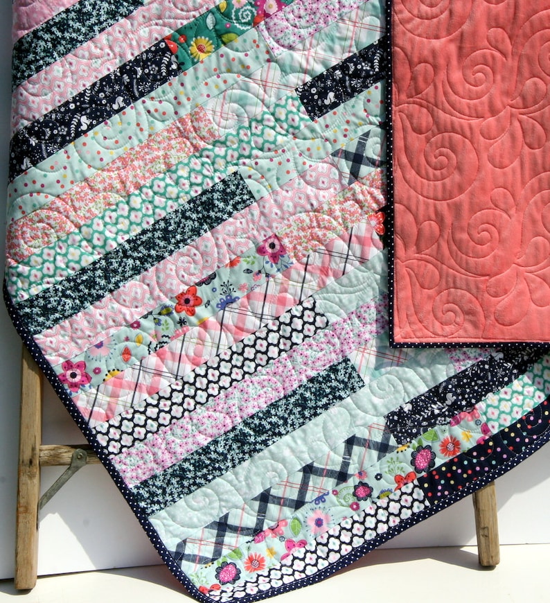 Jelly Roll Quilt Pattern Striped Out Strip Throw Easy Beginner Etsy