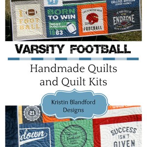 Football Quilt Kit Varsity Sports Throw Blanket Sewing - Etsy